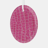 Rosa Alligator Gemusterte Textur Ornament Aus Glas (Vorderseite links)