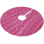 Rosa Alligator Gemusterte Textur Polyester Weihnachtsbaumdecke (Schrägansicht)