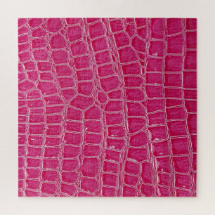 Rosa Alligator Gemusterte Textur Puzzle