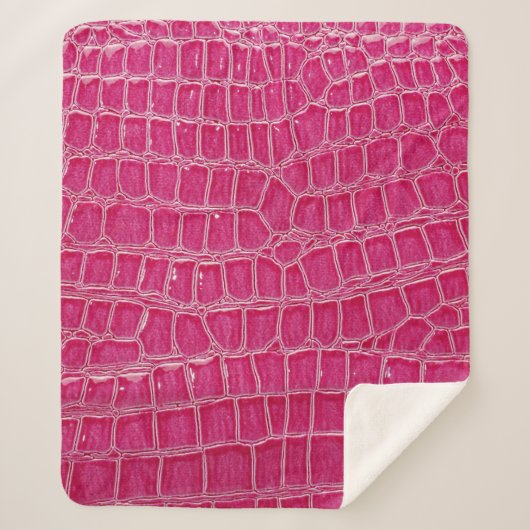 Rosa Alligator Gemusterte Textur Sherpadecke (Vorderseite)