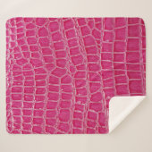 Rosa Alligator Gemusterte Textur Sherpadecke (Vorderseite (Horizontal))