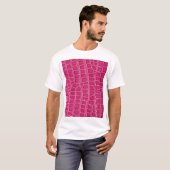 Rosa Alligator Gemusterte Textur T-Shirt (Vorne ganz)