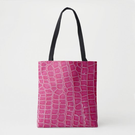 Rosa Alligator Gemusterte Textur Tasche (Vorderseite)