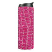 Rosa Alligator Gemusterte Textur Thermosbecher (Nach links gedreht)