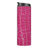 Rosa Alligator Gemusterte Textur Thermosbecher (Nach rechts gedreht)