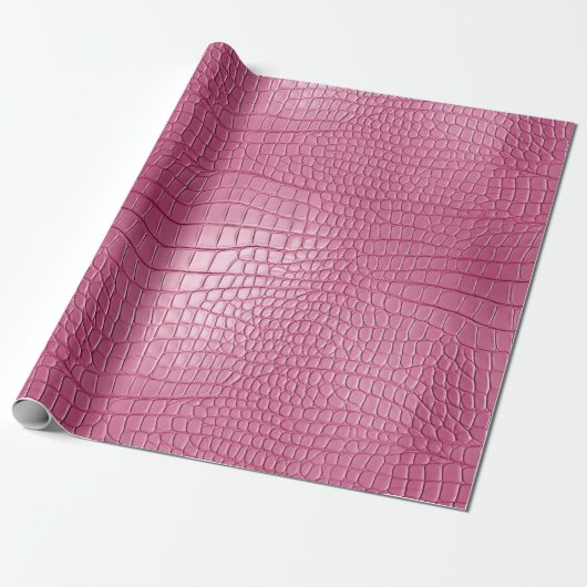 Rosa Alligator-Tierdruck Geschenkpapier (Ungerollt)