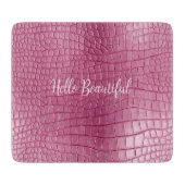Rosa Alligator-Tierdruck Schneidebrett (Vorderseite)