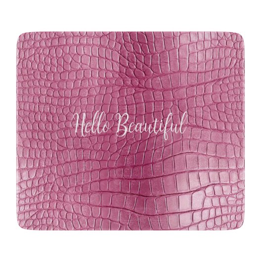 Rosa Alligator-Tierdruck Schneidebrett (Vorderseite)