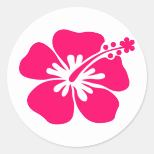 Rosa-Aloha-Blume Runder Aufkleber
