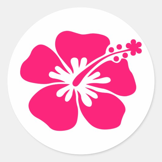 Rosa-Aloha-Blume Runder Aufkleber (Vorderseite)