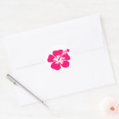 Rosa-Aloha-Blume Runder Aufkleber (Umschlag)