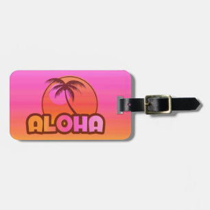 Rosa-Aloha Palme Gepäckanhänger