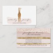 Rosa Alpaca mit Blume Visitenkarte (Vorne/Hinten)