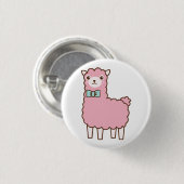 Rosa Alpaca-Tasten Button (Vorne & Hinten)