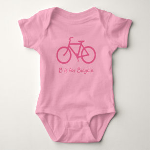Rosa Alphabet B steht für Fahrrad Baby Strampler
