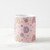 Rosa Alphabet Lehrer Schul Muster Kaffeetasse (Mittel)