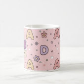Rosa Alphabet-Lehrer-Schulmuster Kaffeetasse (Mittel)