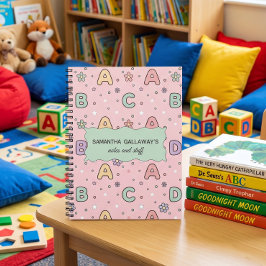Rosa Alphabet Zurück zur Schule Muster  Notizblock