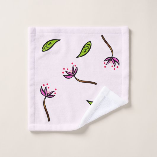 Rosa als Couture Badhandtuch Set (Waschlappen)