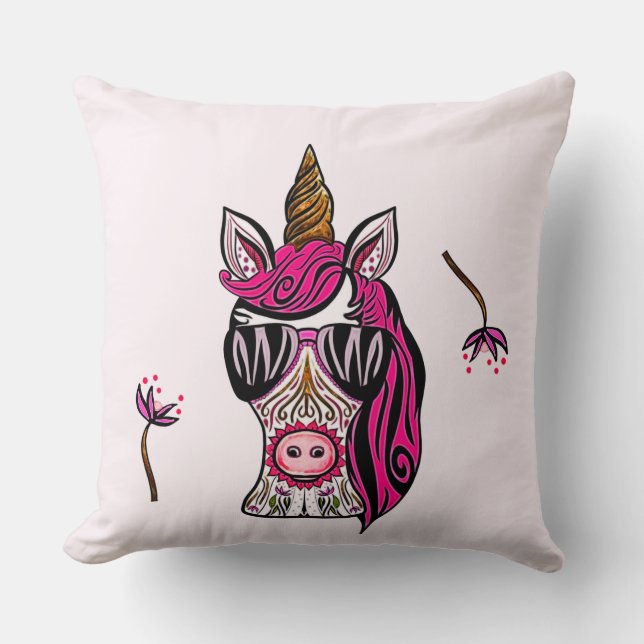 Rosa als Couture Kissen (Vorderseite)