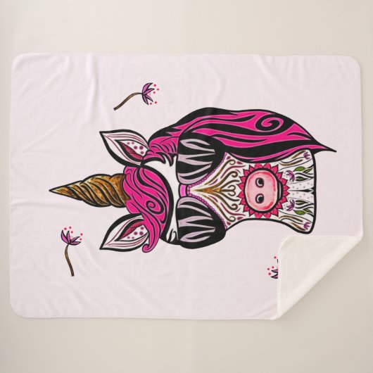 Rosa als Couture Sherpadecke (Vorderseite (Horizontal))