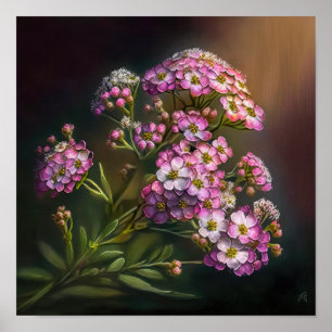 Rosa Alyssum-Blumen-Kunstposter Poster