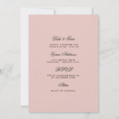 Rosa am 60. Geburtstag Rett Datum Details Einladung (Rückseite)