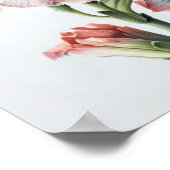 Rosa Amaryllis Blume Art Print Poster (Ecke)