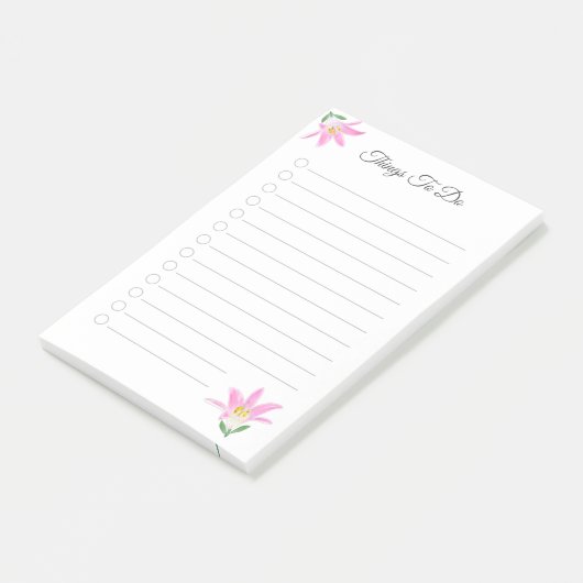 Rosa Amaryllis Blume Dinge zu tun Post-it Klebezettel (angewinkelt)