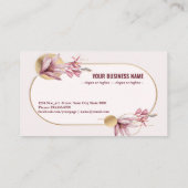 Rosa Amaryllis-Muster mit Goldgy53763 Visitenkarte (Rückseite)