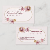 Rosa Amaryllis-Muster mit Goldgy53763 Visitenkarte (Vorne/Hinten)