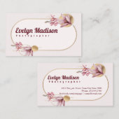 Rosa Amaryllis-Muster mit Goldgys6548 Visitenkarte (Vorne/Hinten)