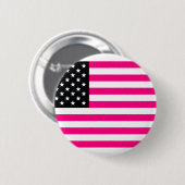 rosa amerikanische Flagge Button (Vorne & Hinten)