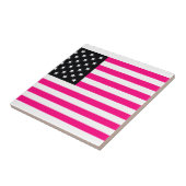 rosa amerikanische Flagge Fliese (Seite)