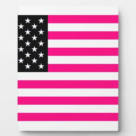 rosa amerikanische Flagge Fotoplatte (Vorderseite)