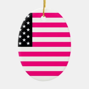 rosa amerikanische Flagge Keramikornament