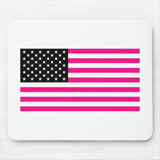 rosa amerikanische Flagge Mousepad (Vorne)