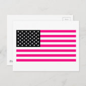 rosa amerikanische Flagge Postkarte (Vorne/Hinten)