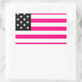rosa amerikanische Flagge Rechteckiger Aufkleber (Tasche)