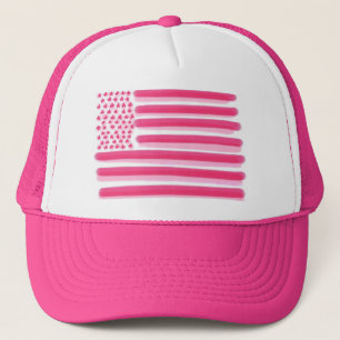 Rosa amerikanische Flagge spielt Streifendamenhut Truckerkappe