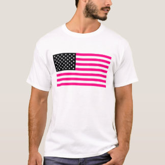 rosa amerikanische Flagge T-Shirt