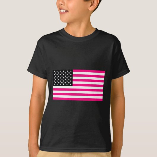 rosa amerikanische Flagge T-Shirt (Vorderseite)