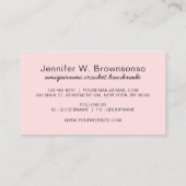 Rosa Amigurumi Handmade Garn Strick Crochet Visitenkarte (Rückseite)