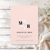 Rosa Ampersand Schwarz-Weiß-Foto-Hochzeit Save The Date