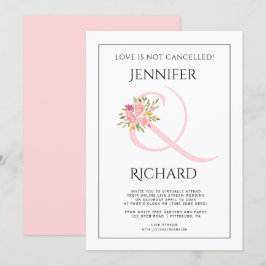 Rosa Ampersand, virtuelle Hochzeit in Rosa Einladung