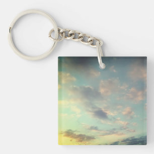 Rosa an den Wolken Schlüsselanhänger