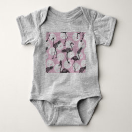 Rosa Ananas Flamingo Baby Strampler