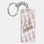 Rosa Ananas ist der Aloha Schlüsselanhänger (Vorderseite links)