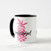 Rosa Ananas Tasse (Vorderseite Links)