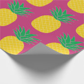 Rosa Ananas tropisch Geschenkpapier (Ecke)